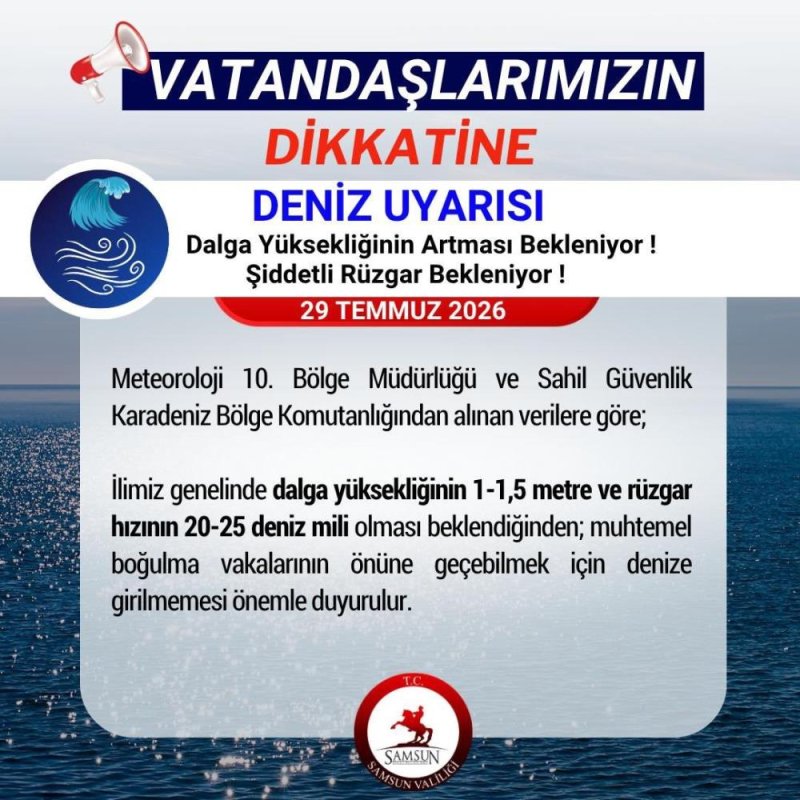 Karadeniz'de yüksek dalga uyarısı: 