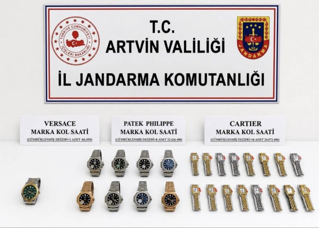 Ünlü markalara ait 56 milyonluk 25 adet kaçak kol saati gümrüğe takıldı