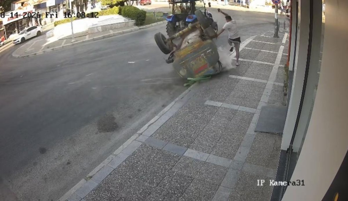 İzmir'de traktörden fırlayan tanker yayayı eziyordu