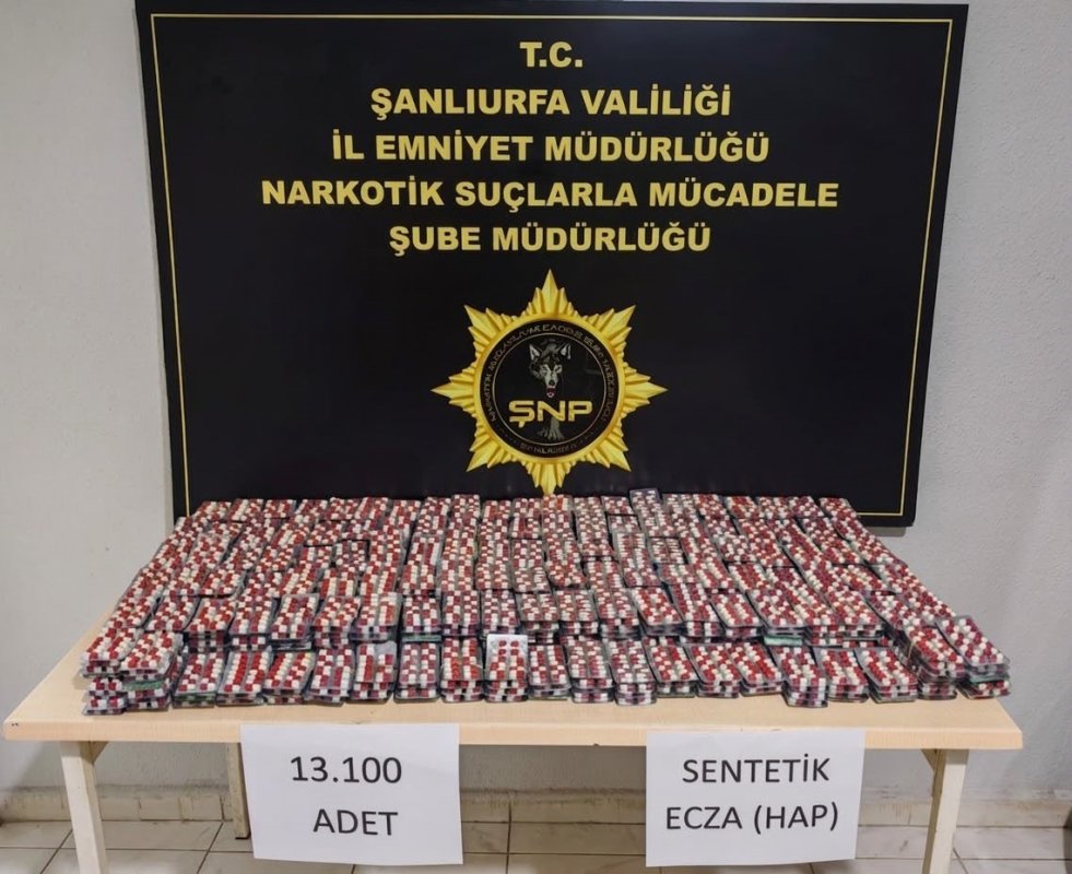 Şanlıurfa’da 13 bin uyuşturucu hap ele geçirildi