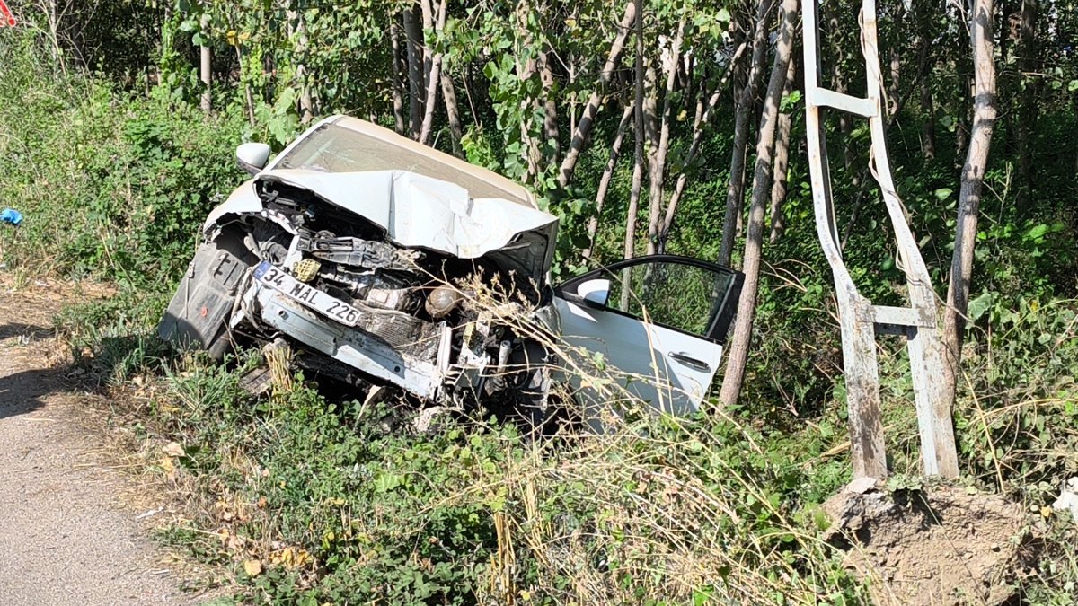 Tokat'ta otomobil elektrik direğine çarptı: 1 ölü, 1 yaralı