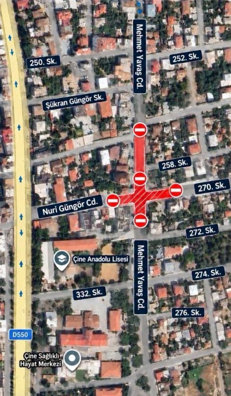 Çine’de o yol araç trafiğine geçici olarak kapanıyor