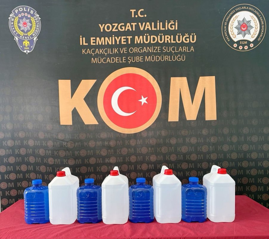 Yozgat'ta 30 litre kaçak etil alkol ele geçirildi