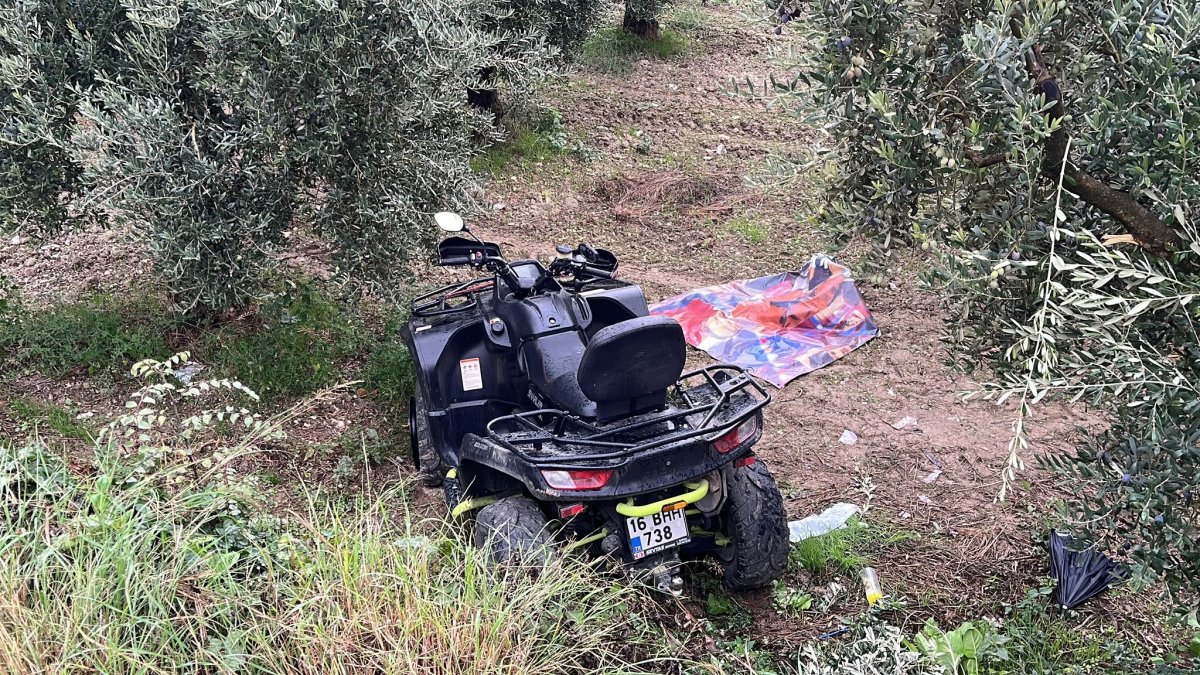 Bursa'da ATV bir anda tarlaya uçtu